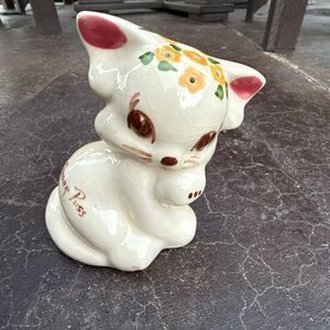 Vintage ceramic kitty‎ cat shaker sugar puss retro crazy cat lady kitschy